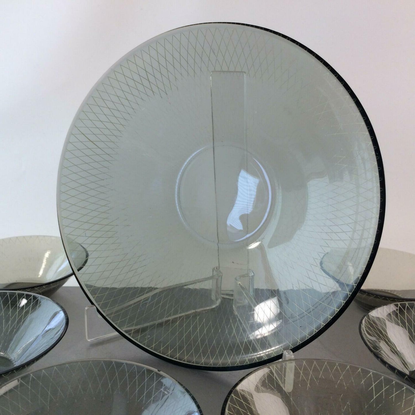RAUCHGLAS 50er 60er Schüssel Schälchen Schale Set MID CENTURY 7 teil.