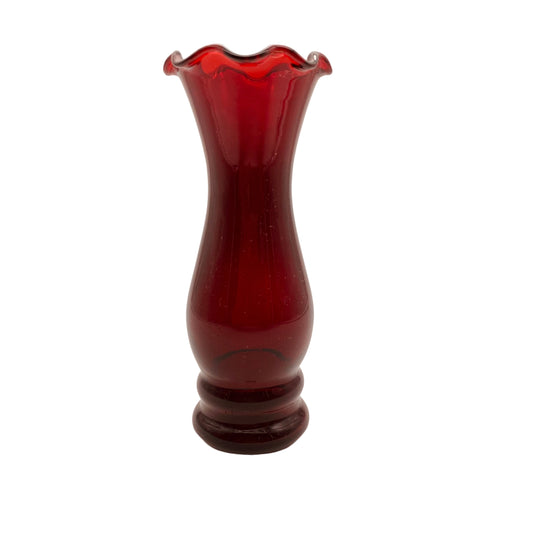 ANCHOR Hocking USA Vase rot Glas Vintage Mid Century Lounge 