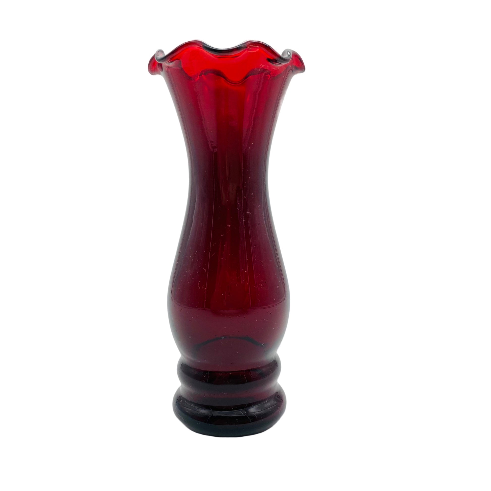 ANCHOR Hocking USA Vase rot Glas Vintage Mid Century Lounge 