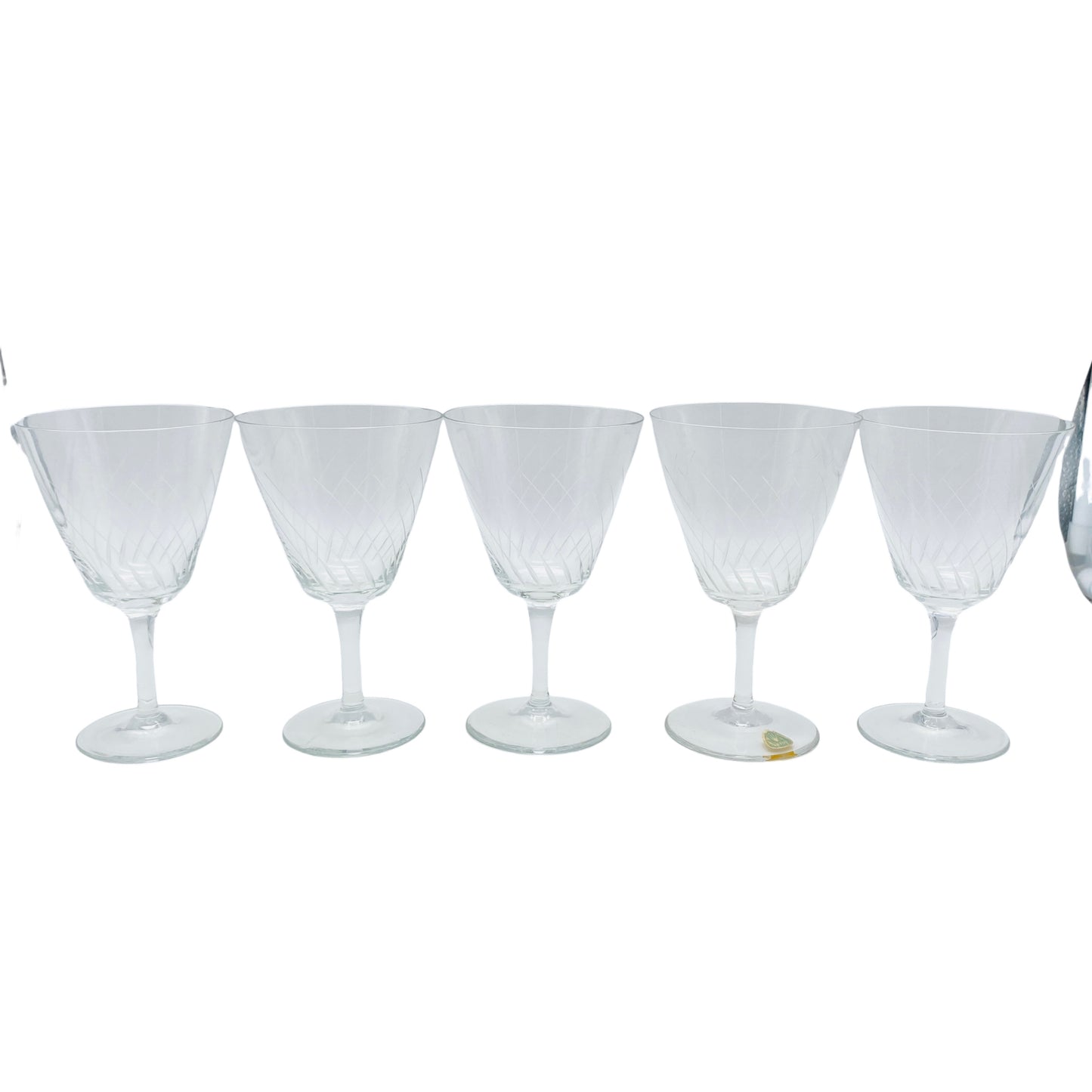 ARTOS Weingläser 5er Set beschliffen Spiralen 50er 60er Mid Century