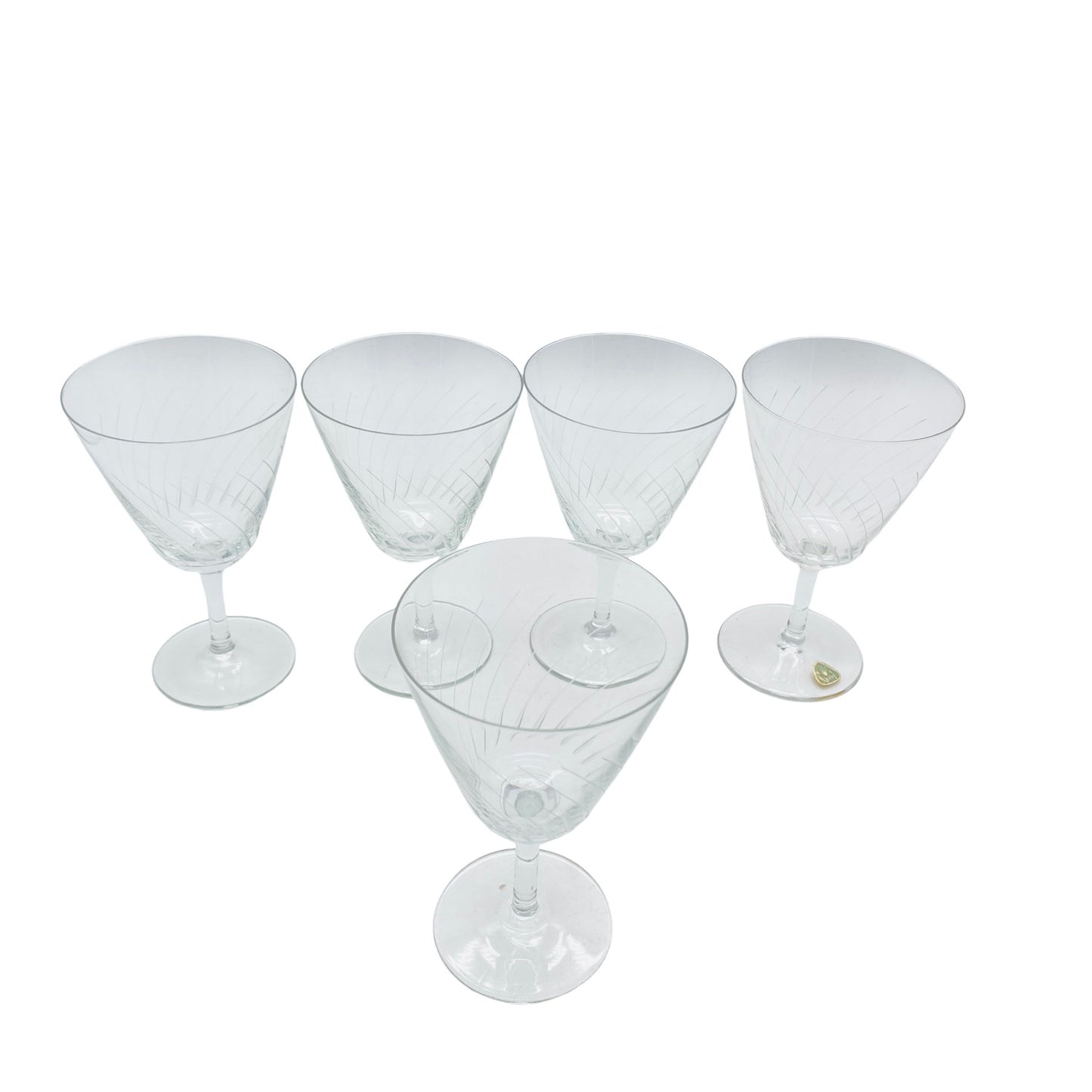 ARTOS Weingläser 5er Set beschliffen Spiralen 50er 60er Mid Century