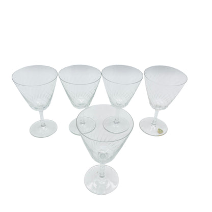 ARTOS Weingläser 5er Set beschliffen Spiralen 50er 60er Mid Century