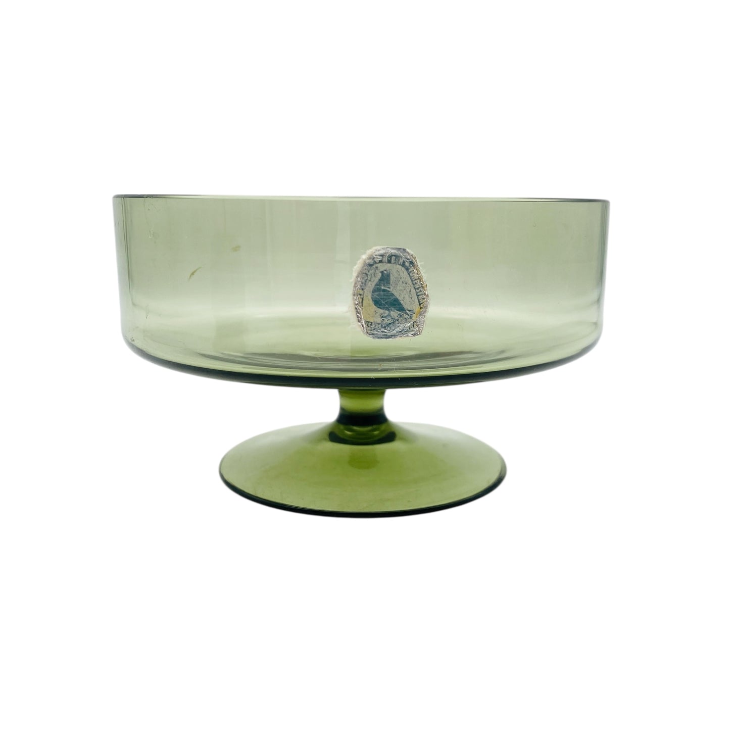 Alfred Taube Füger Glas Schale Rauchglas 50er 60er Jahre beschliffener Rand D 11,5 cm grau