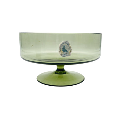 Alfred Taube Füger Glas Schale Rauchglas 50er 60er Jahre beschliffener Rand D 11,5 cm grau