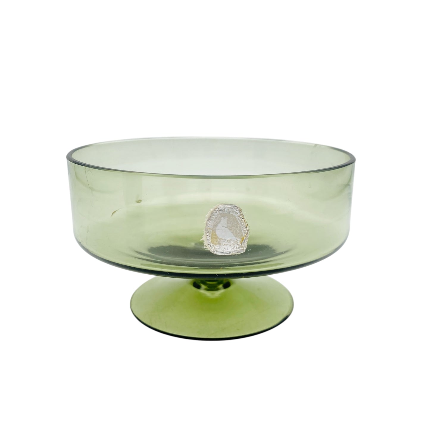 Alfred Taube Füger Glas Schale Rauchglas 50er 60er Jahre beschliffener Rand D 11,5 cm grau