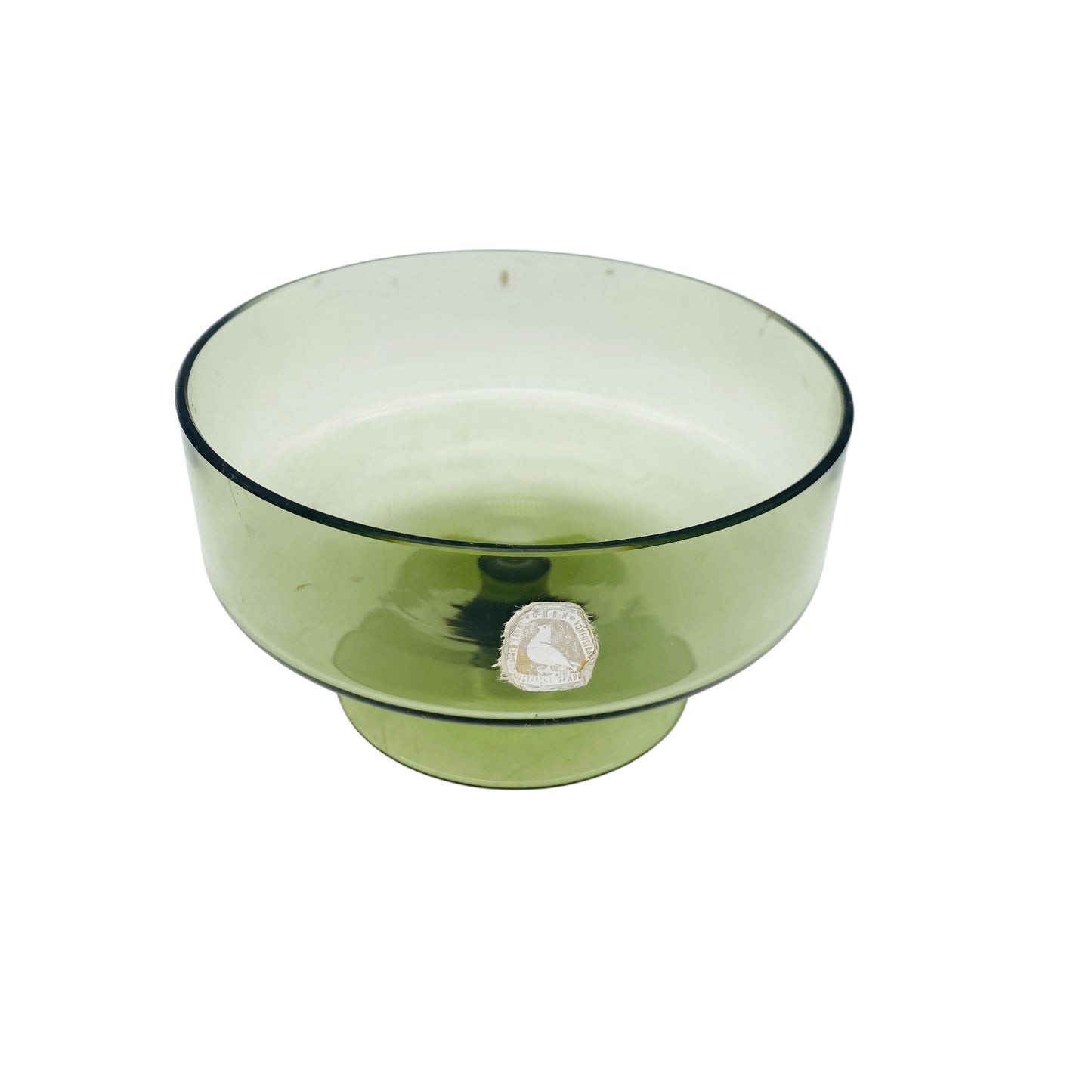 Alfred Taube Füger Glas Schale Rauchglas 50er 60er Jahre beschliffener Rand D 11,5 cm grau