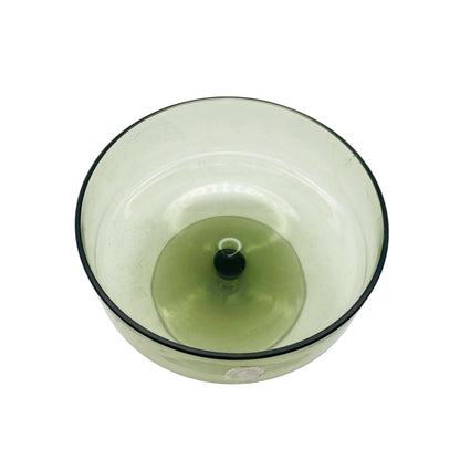 Alfred Taube Füger Glas Schale Rauchglas 50er 60er Jahre beschliffener Rand D 11,5 cm grau