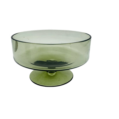 Alfred Taube Füger Glas Schale Rauchglas 50er 60er Jahre beschliffener Rand D 11,5 cm grau