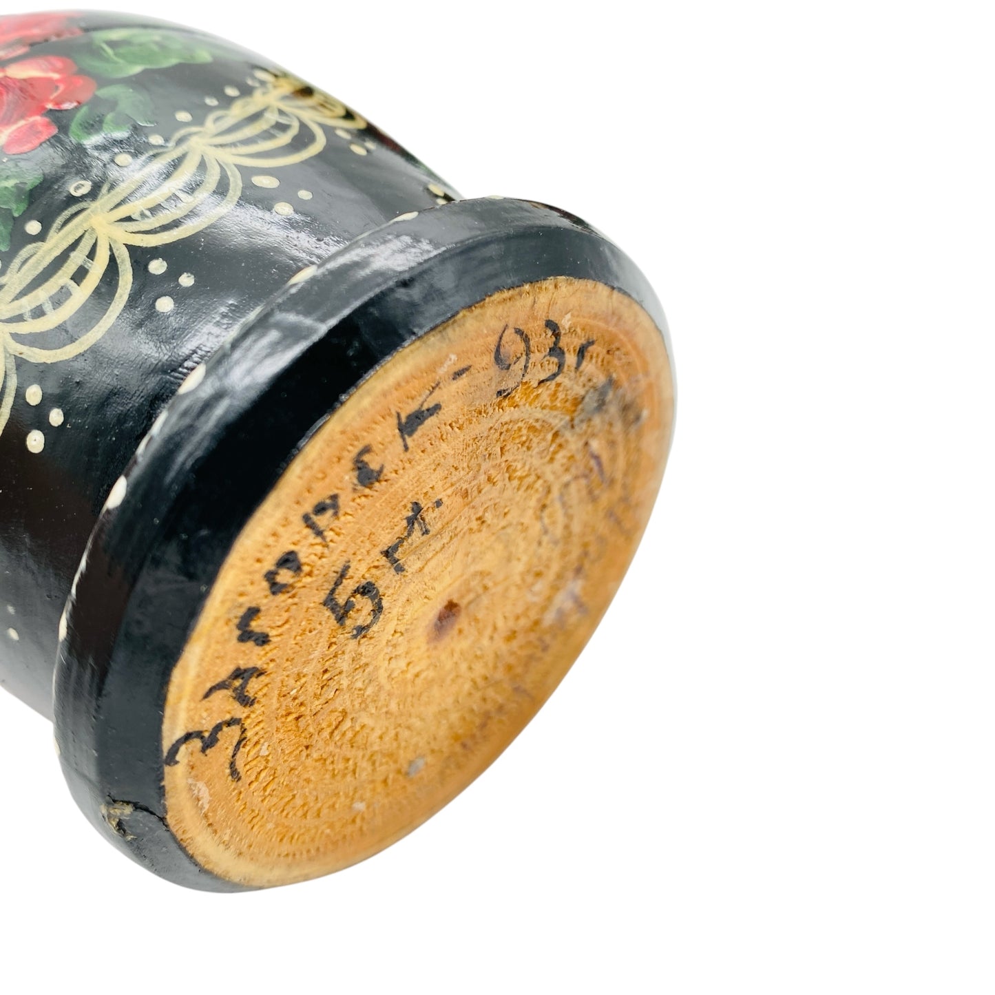 Babuschka aus Holz gedrechselt 5 Puppen Handbemalt blau Blumen Steckpuppe
