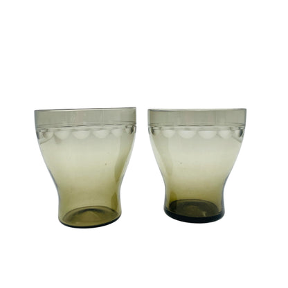 Beschliffene Gläser Rauchglas 1960er Jahre Mid Century Lounge Wassergläser