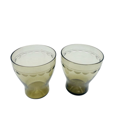 Beschliffene Gläser Rauchglas 1960er Jahre Mid Century Lounge Wassergläser