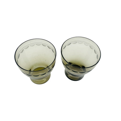 Beschliffene Gläser Rauchglas 1960er Jahre Mid Century Lounge Wassergläser