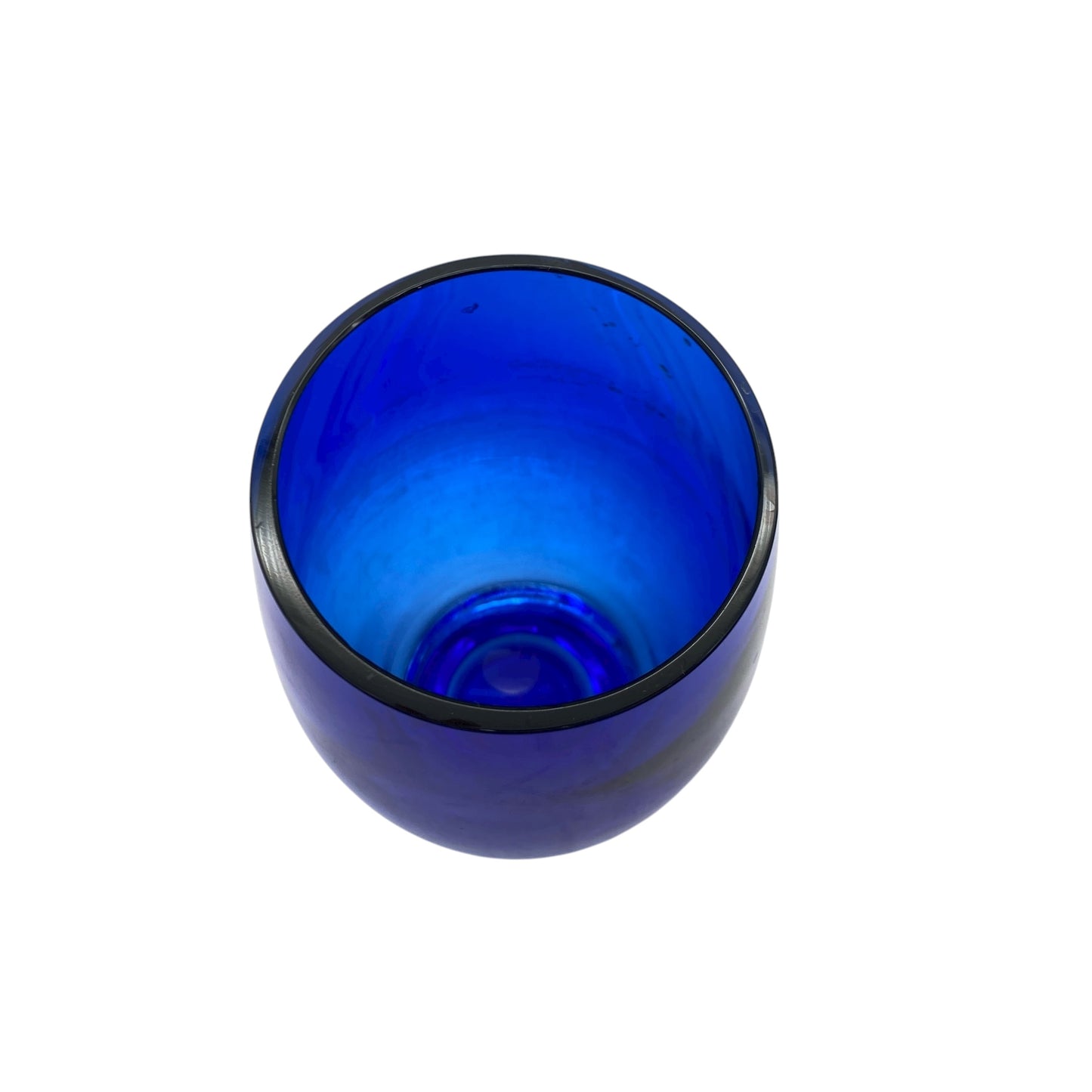 Blaue Blumenvase transparenter Überfang 60er 70er Jahre Dekoration Glas Vintage