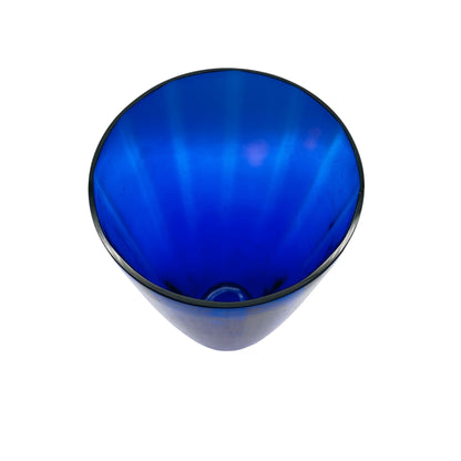Blaue Glasvase im modernen Mid Century Design 60er 70er Jahre Glas Vase