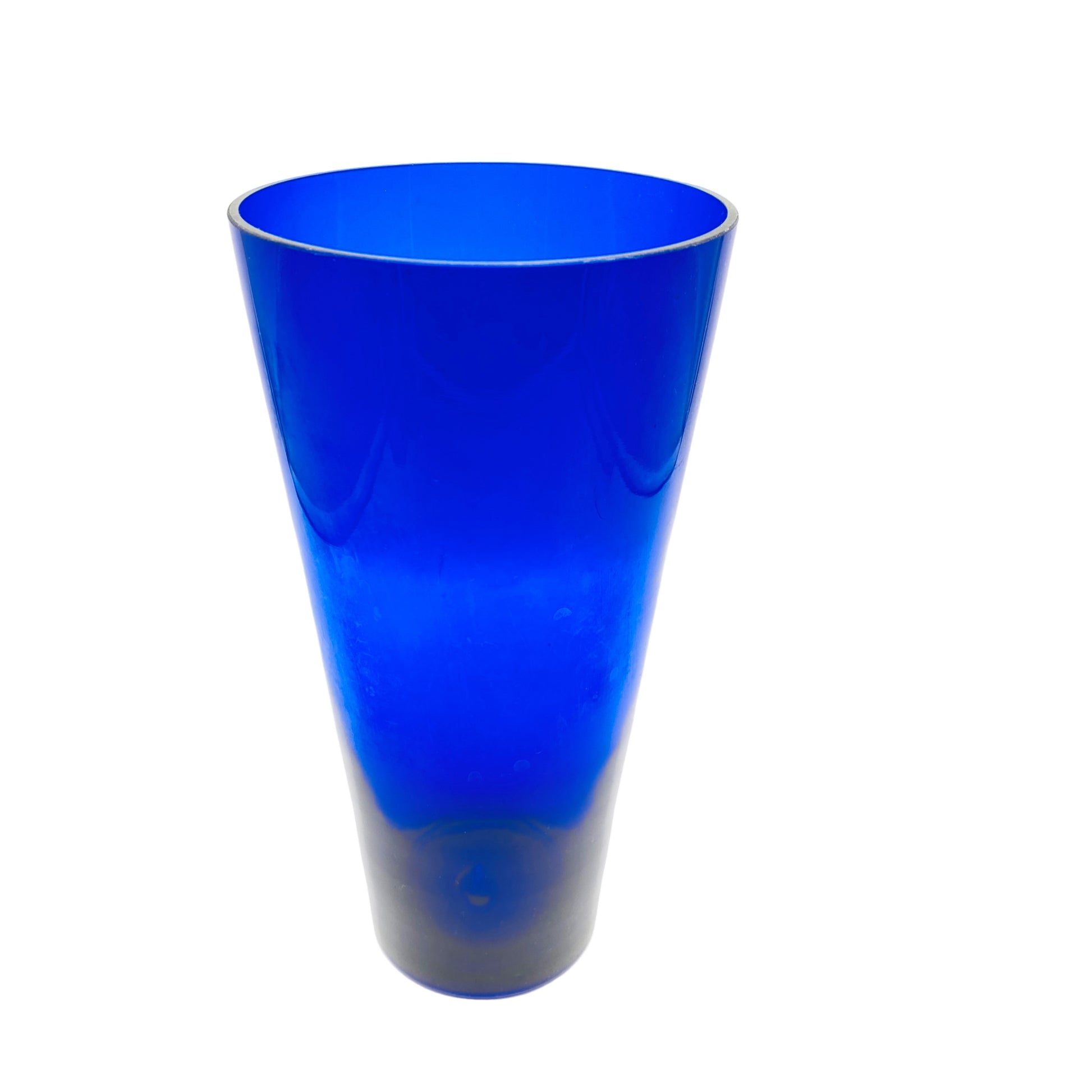 Blumenvase blau Glas Mid Century 60er 70er Vintage Vase