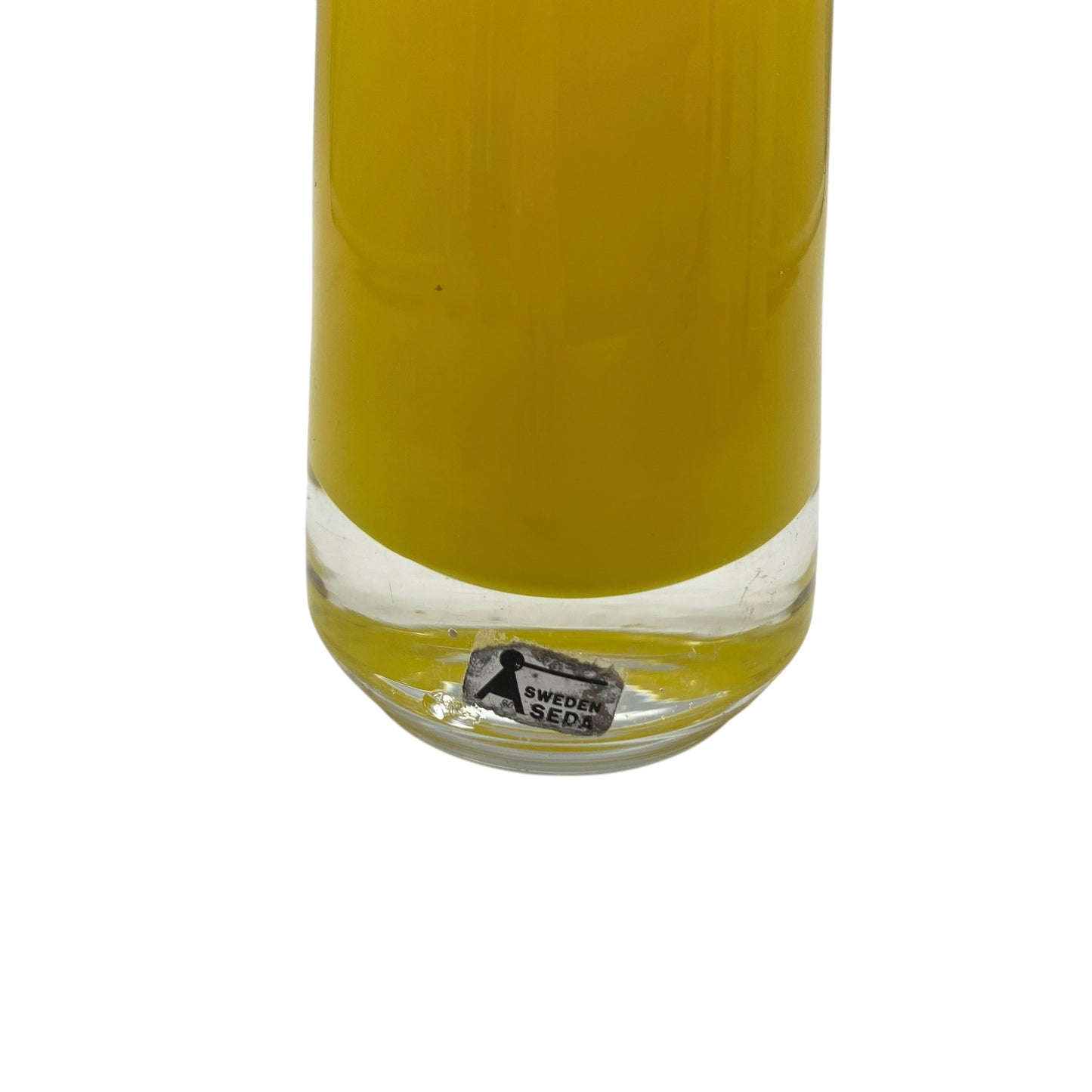 Bo Borgström Vase für Aseda Schweden Glas gelb 60er 70er Jahre Mid Century