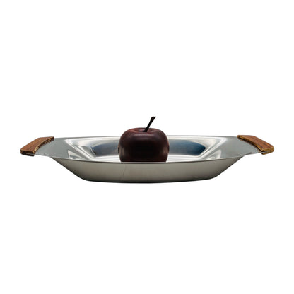 Braun & Kemmler Schale Edelstahl Holz Obstschale 60er 70er Jahre Haushalt Küche