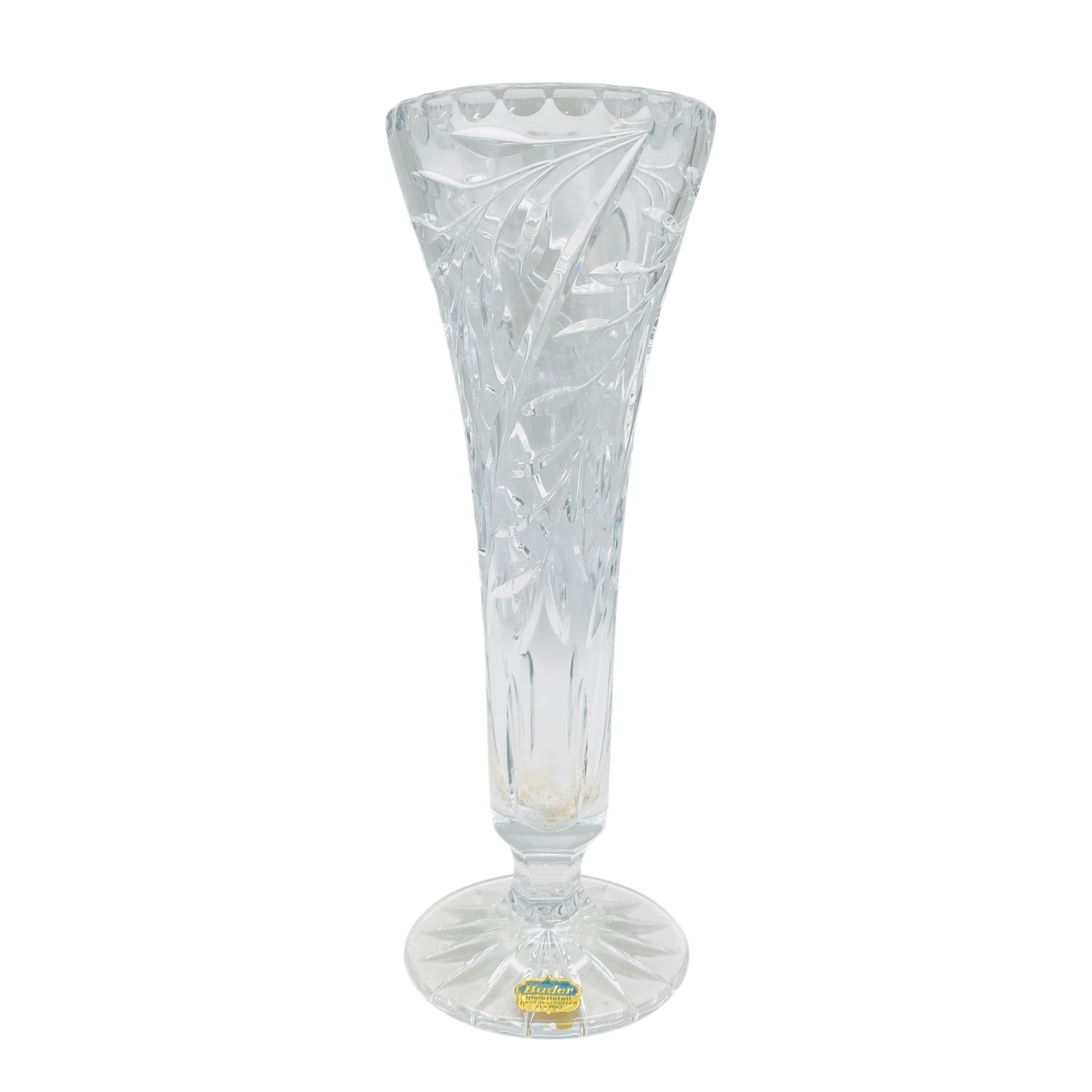Buder Vase transparent beschiffen Trichtervase 60er 70er Jahre Glas
