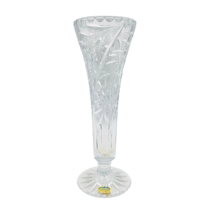 Buder Vase transparent beschiffen Trichtervase 60er 70er Jahre Glas