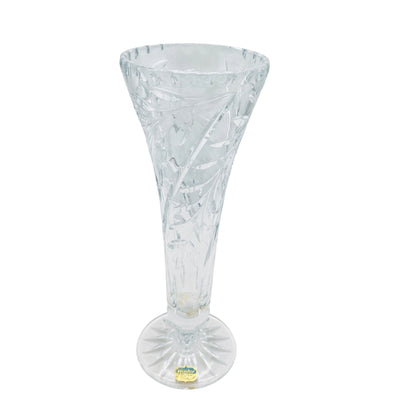 Buder Vase transparent beschiffen Trichtervase 60er 70er Jahre Glas