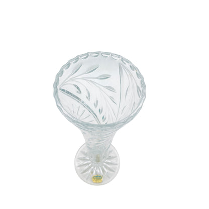 Buder Vase transparent beschiffen Trichtervase 60er 70er Jahre Glas