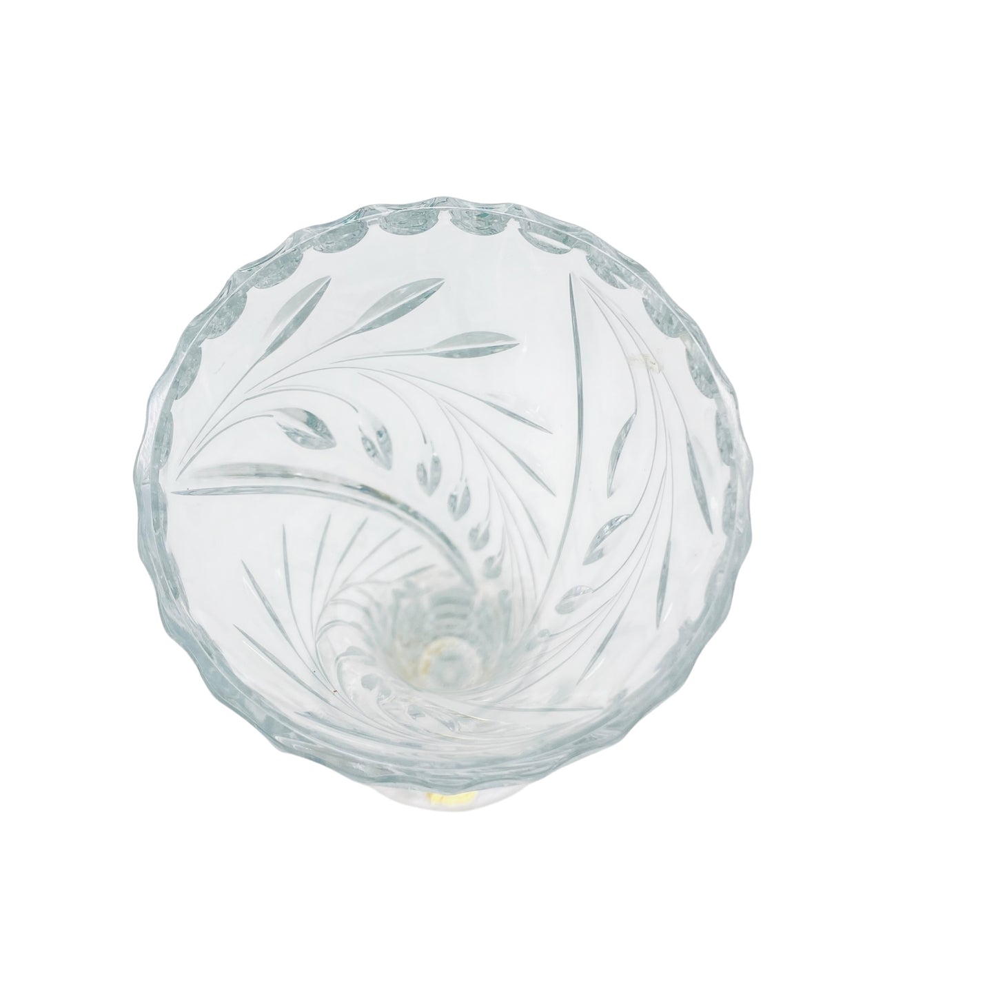 Buder Vase transparent beschiffen Trichtervase 60er 70er Jahre Glas