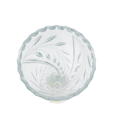Buder Vase transparent beschiffen Trichtervase 60er 70er Jahre Glas