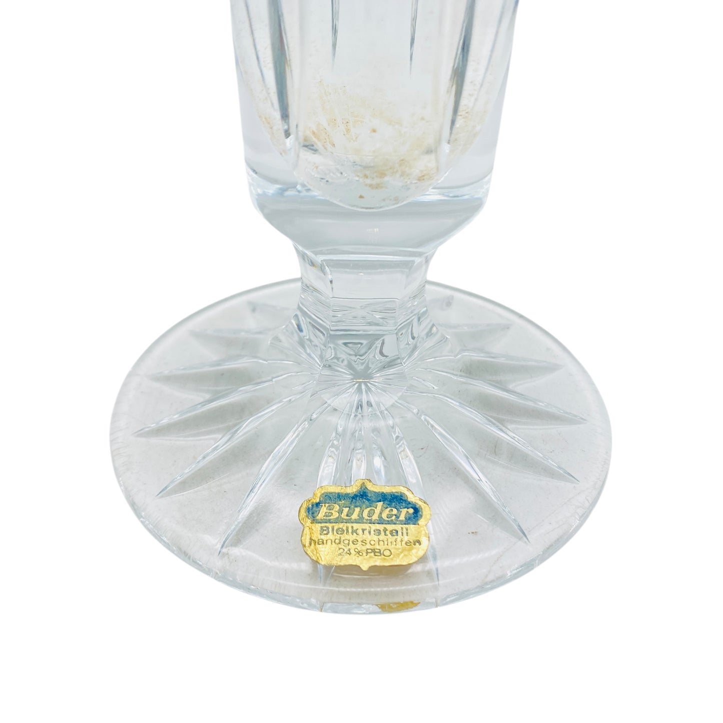 Buder Vase transparent beschiffen Trichtervase 60er 70er Jahre Glas
