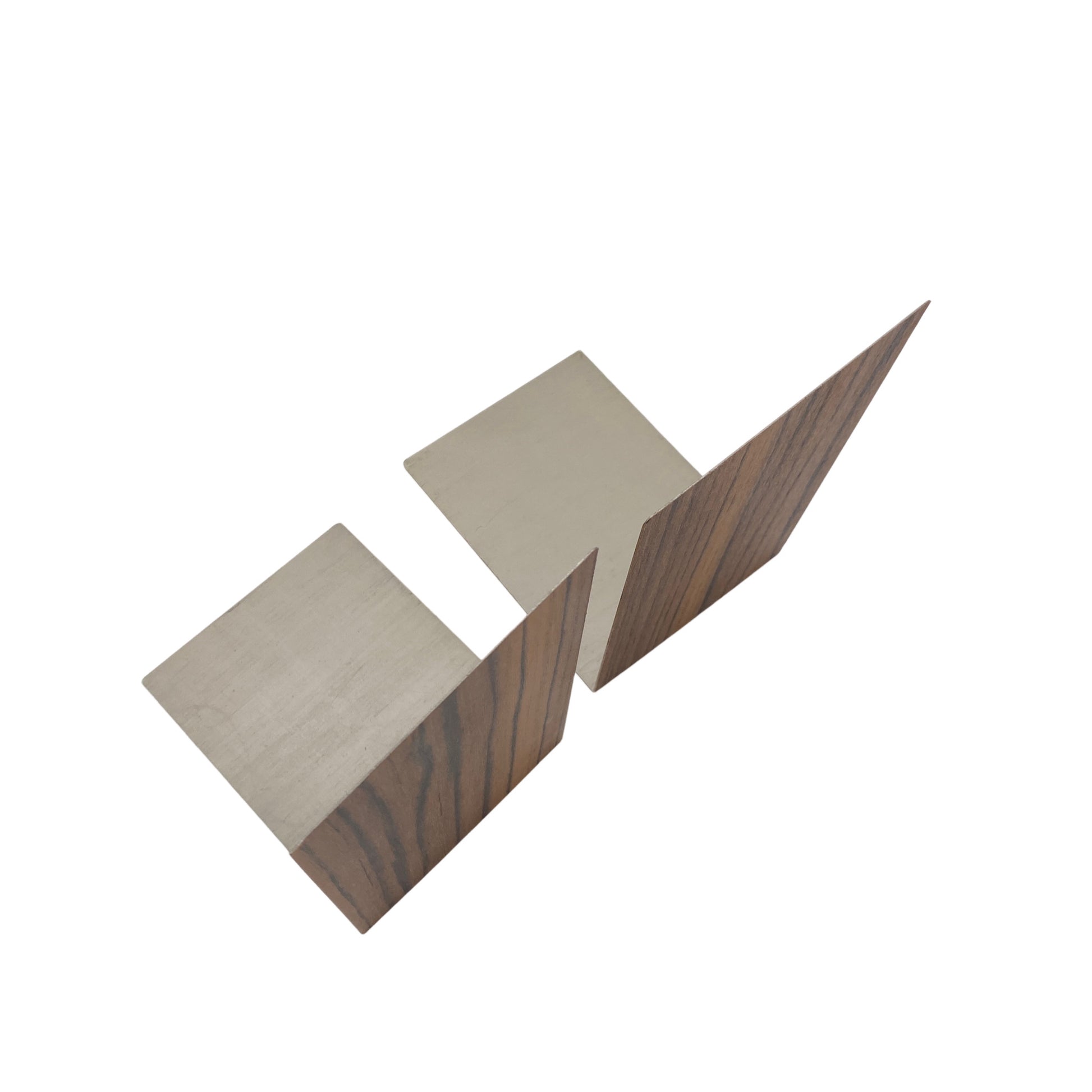Bücherstützen Metall Holz Optik 60er 70er Jahre Vintage Bücherhalter