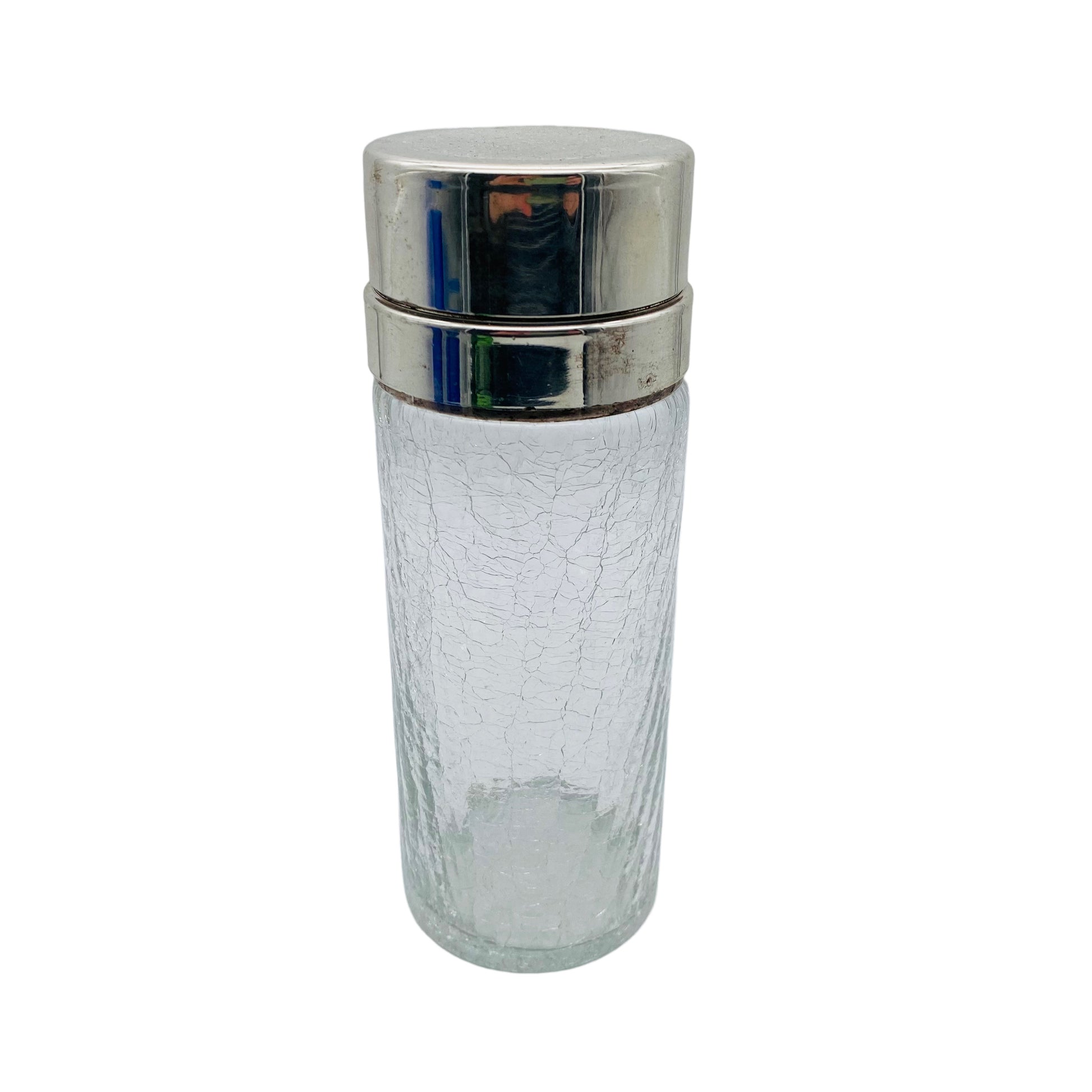 Cocktailshaker versilbert Craquele Glas Shaker 50er 60er Jahre Mid Century