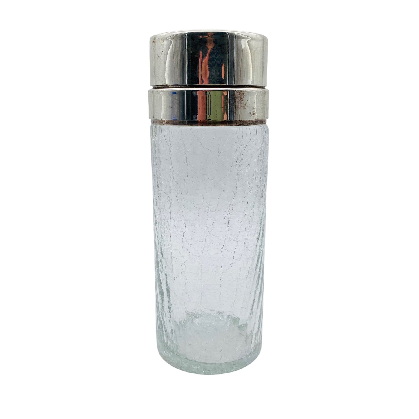 Cocktailshaker versilbert Craquele Glas Shaker 50er 60er Jahre Mid Century
