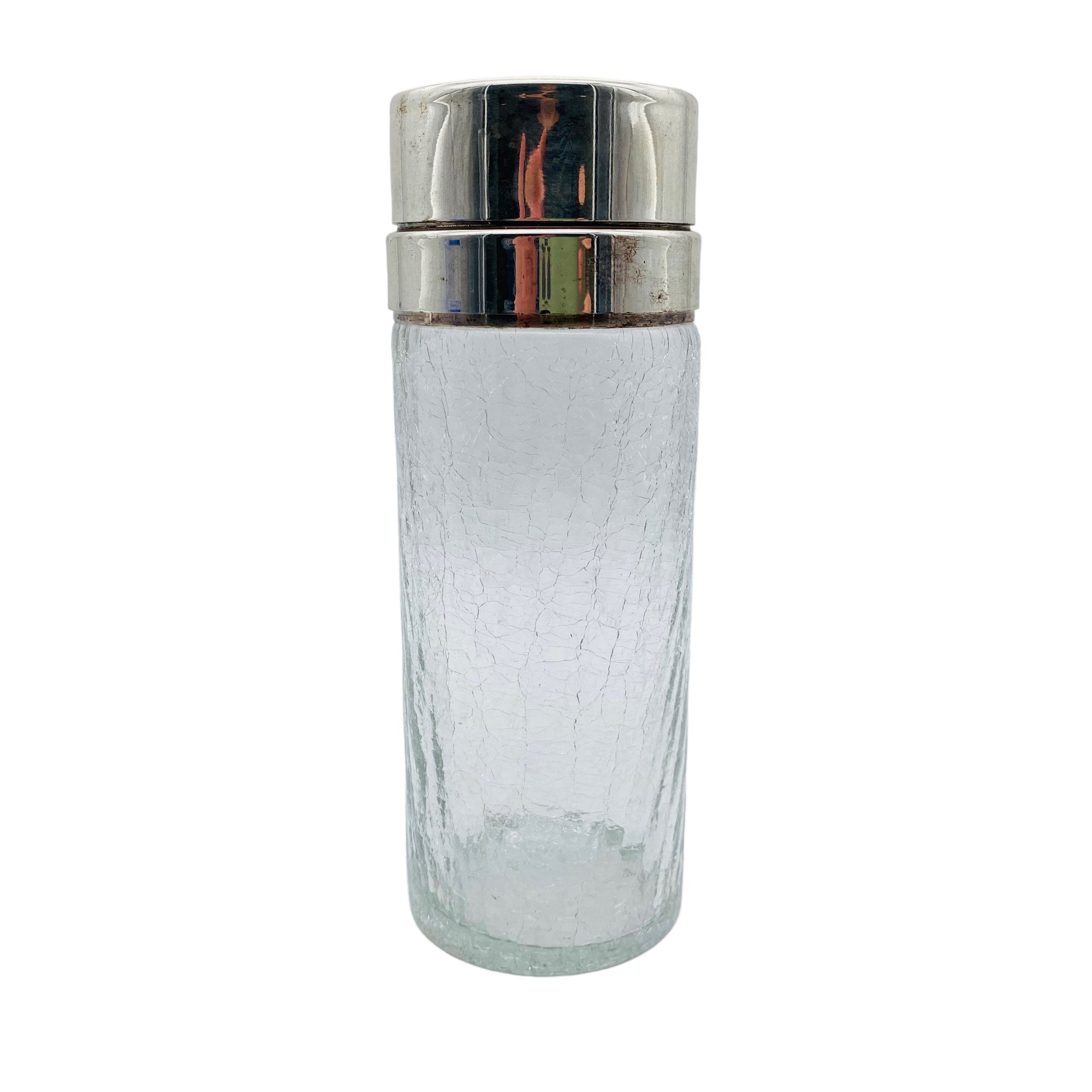 Cocktailshaker versilbert Craquele Glas Shaker 50er 60er Jahre Mid Century