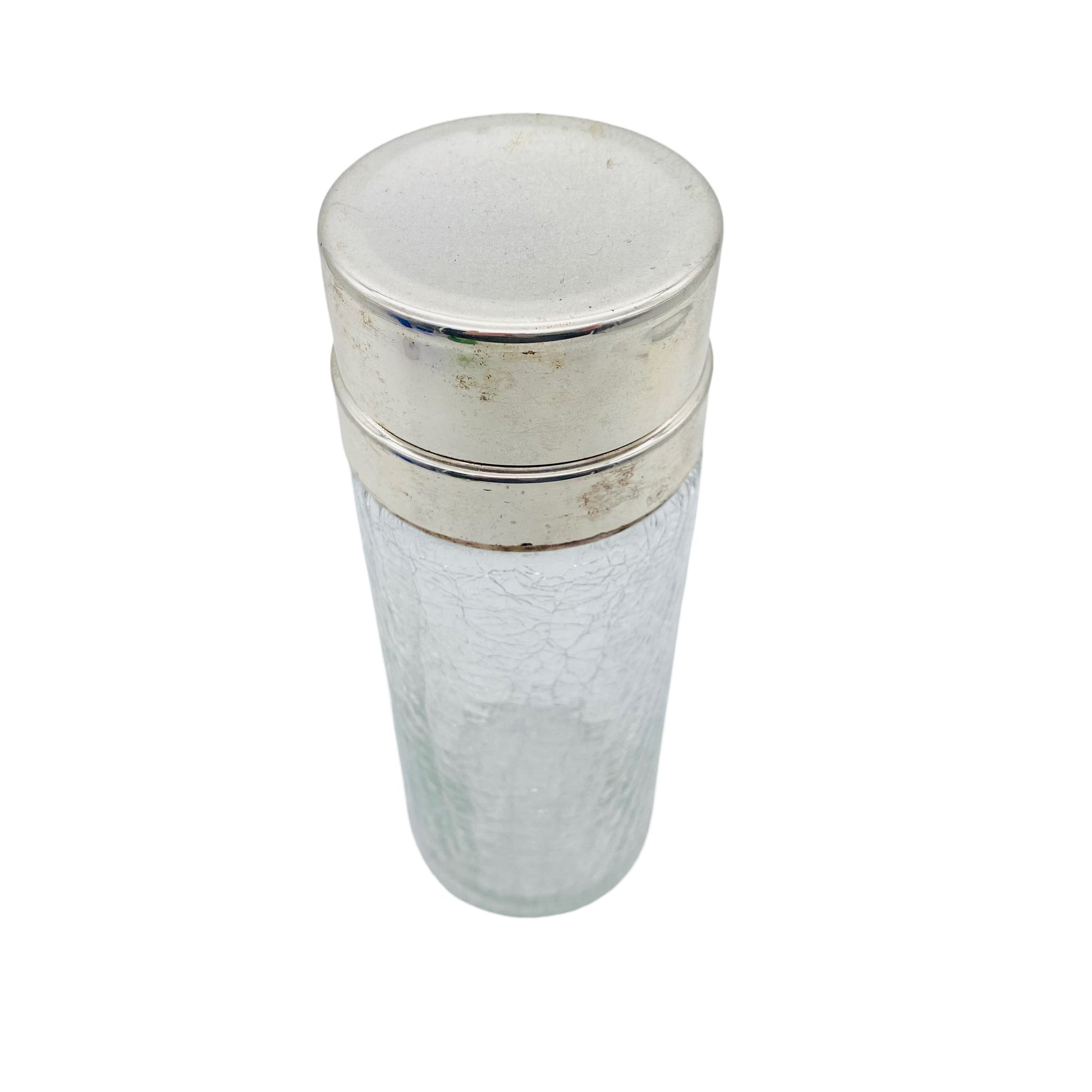 Cocktailshaker versilbert Craquele Glas Shaker 50er 60er Jahre Mid Century