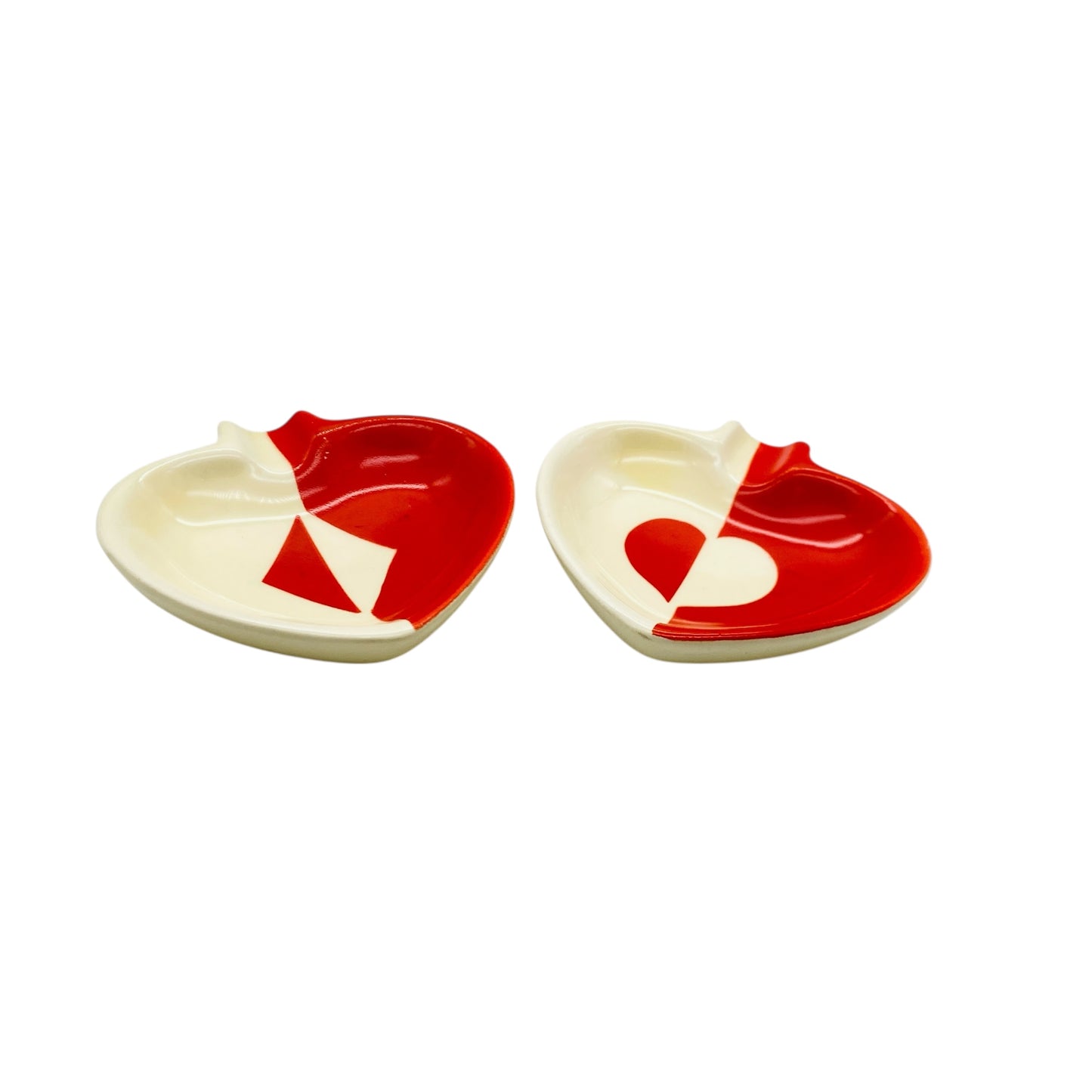 Czechoslovakia Keramik Ascher Nr 1319 Set Spielkarten Aschenbecher 50er 60er Jahre Mid Century