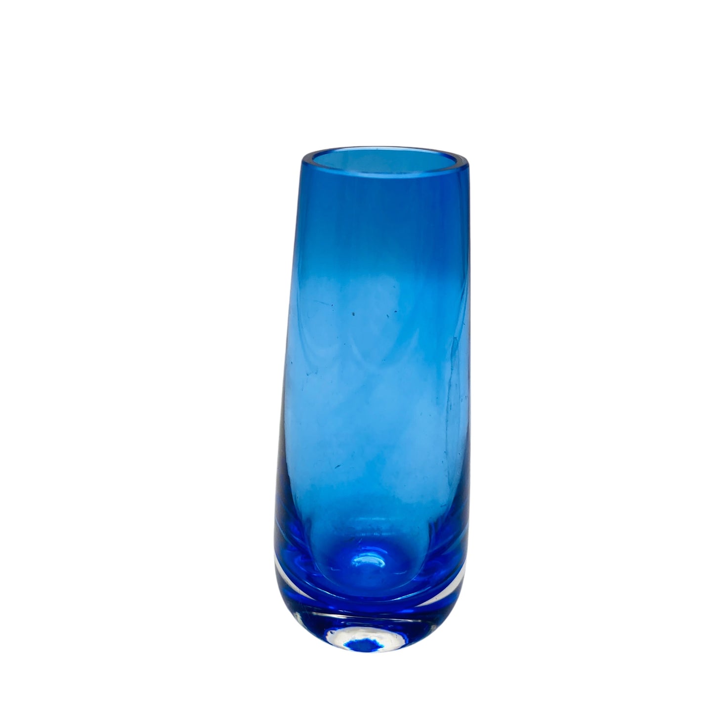 Dekorative Vintage Vase blau transparent 60er 70er Jahre Deko