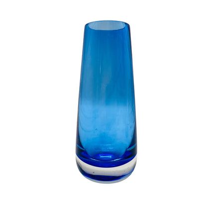 Dekorative Vintage Vase blau transparent 60er 70er Jahre Deko