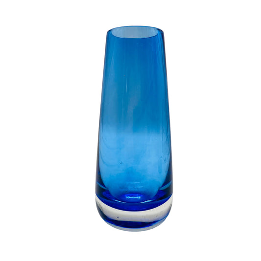Dekorative Vintage Vase blau transparent 60er 70er Jahre Deko