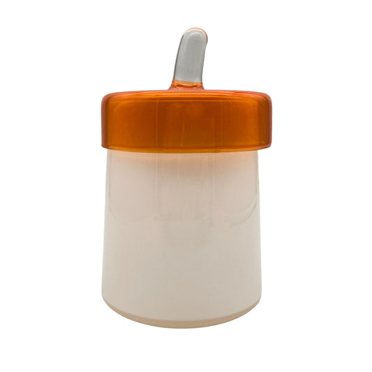 Dose Glas Bonboniere weiß orange Vintage
