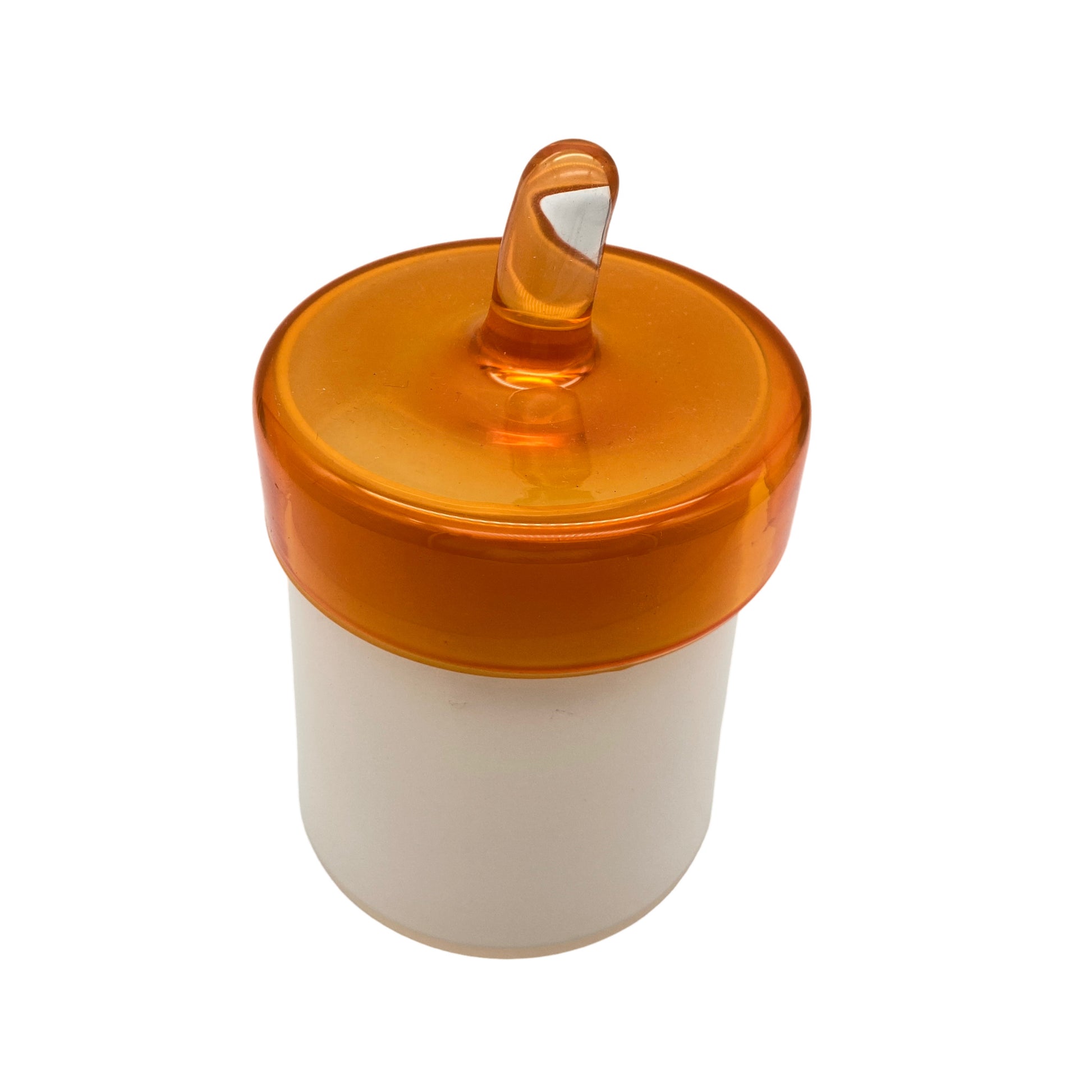 Dose Glas Bonboniere weiß orange Vintage