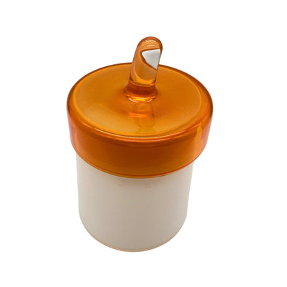Dose Glas Bonboniere weiß orange Vintage