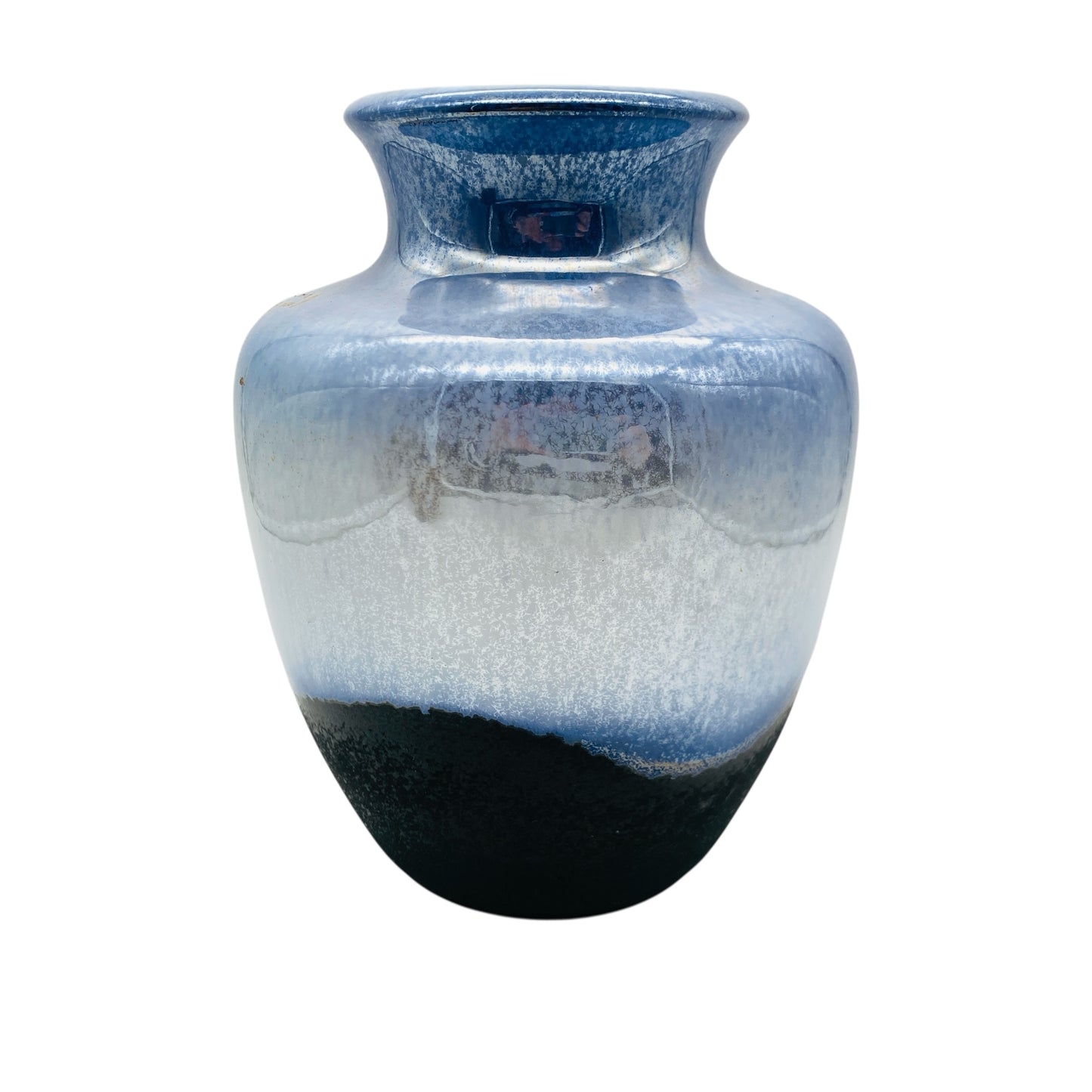 Dümler & Breiden Keramik Vase Fat Lava 60er 70er irisierend grau lila Nr 033 / 20