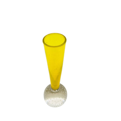 EKENÄS Vase gelb transparent Luftblasen Einschlüsse 60er 70er Jahre Glas Schweden