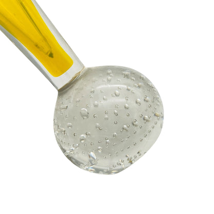 EKENÄS Vase gelb transparent Luftblasen Einschlüsse 60er 70er Jahre Glas Schweden