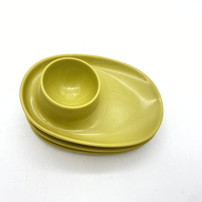 Eierbecher 3er Set grün Kunststoff 60er 70er Vintage