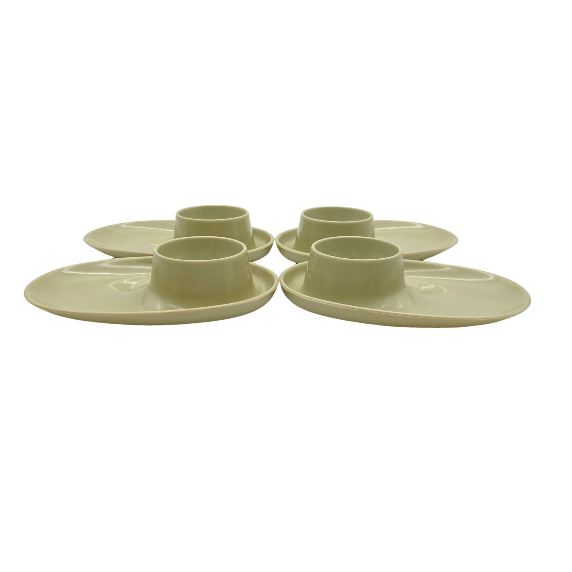Eierbecher 4er Set grau Kunststoff 60er 70er Vintage