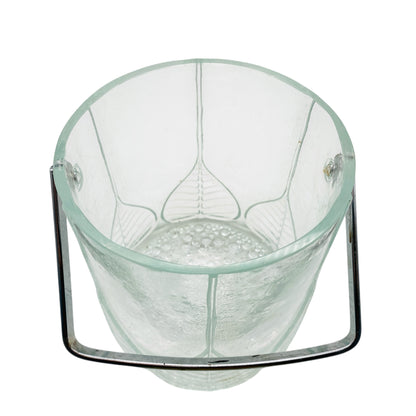 Eiseimer Pressglas Glas 70er Jahre  Eiswürfelbehälter Organic Dekoration Hausbar