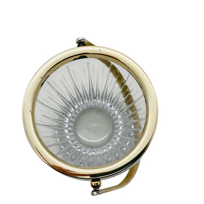 Eiseimer beschliffen Glas versilbert 50er 60er Jahre Barzubehör Eiswürfelbehälter Vintage