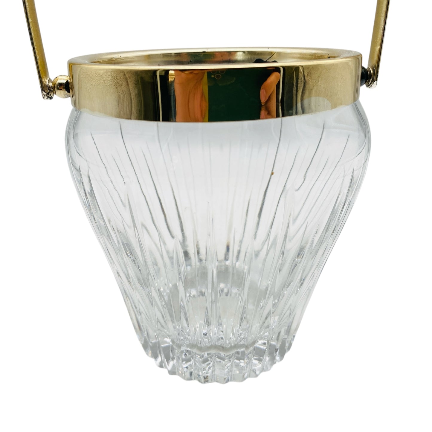 Eiseimer beschliffen Glas versilbert 50er 60er Jahre Barzubehör Eiswürfelbehälter Vintage