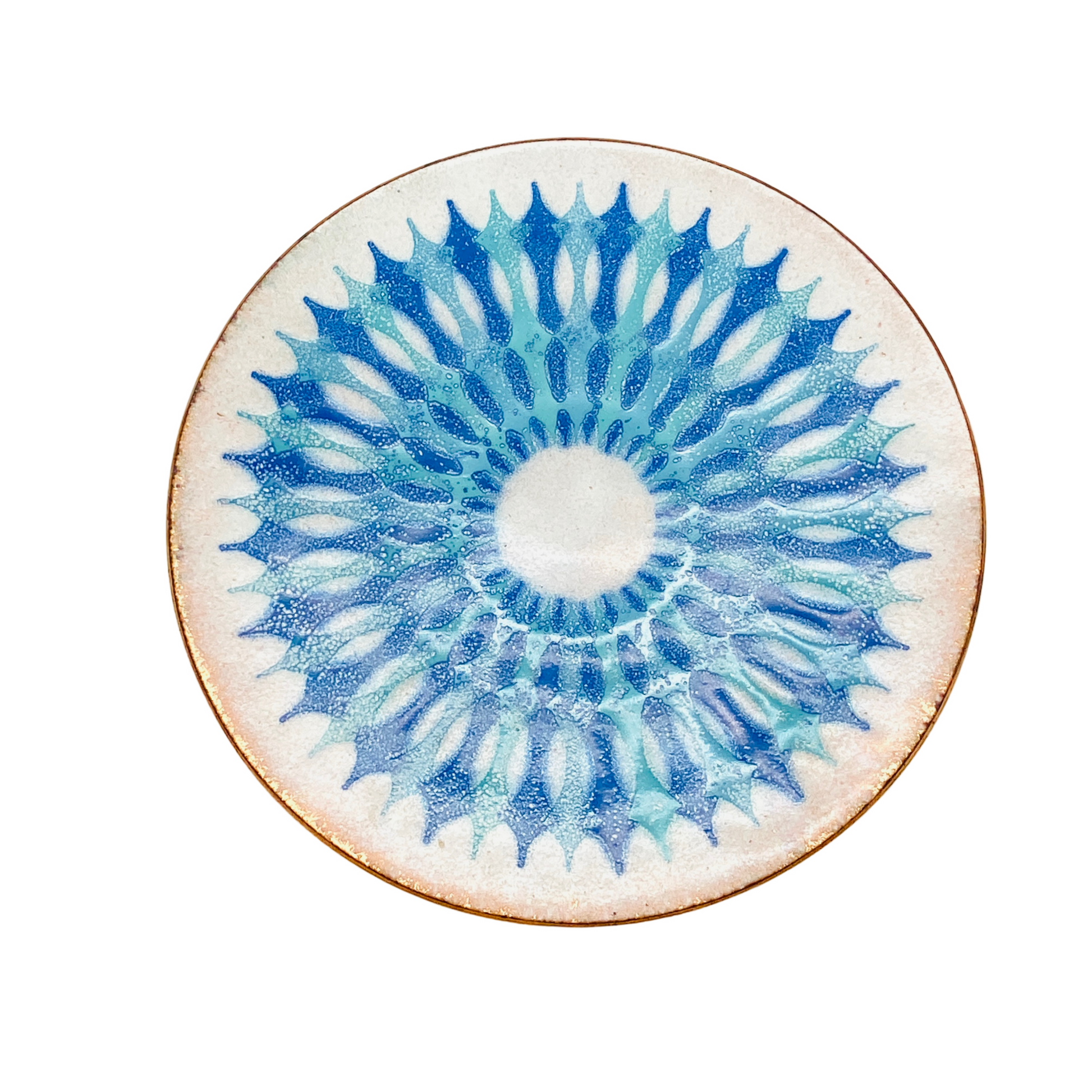 Emaille Teller Vintage 60er 70er Mid Century Dekoration blau