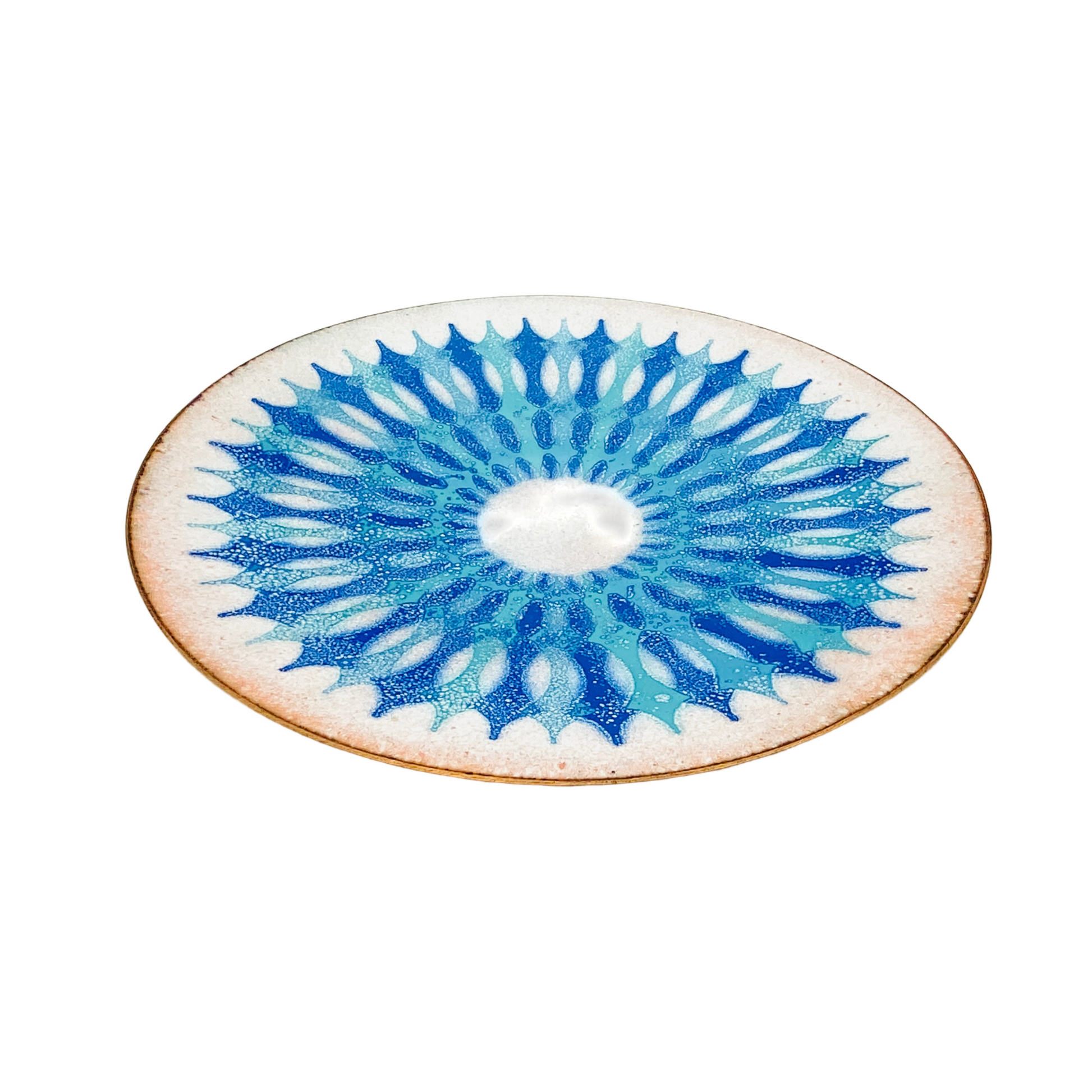 Emaille Teller Vintage 60er 70er Mid Century Dekoration blau